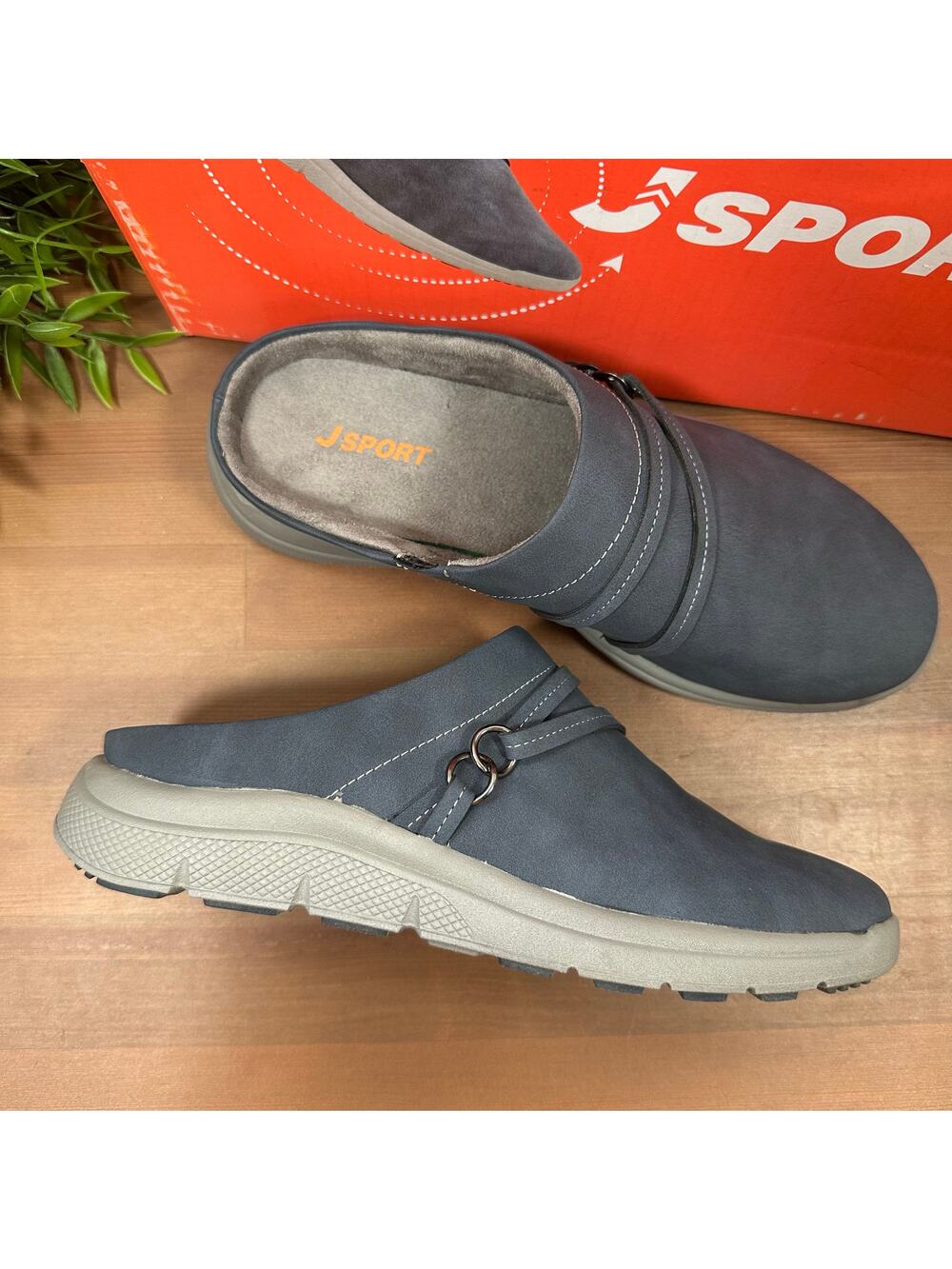 J Sport Women's Gina Comfort Mules Navy Size 10